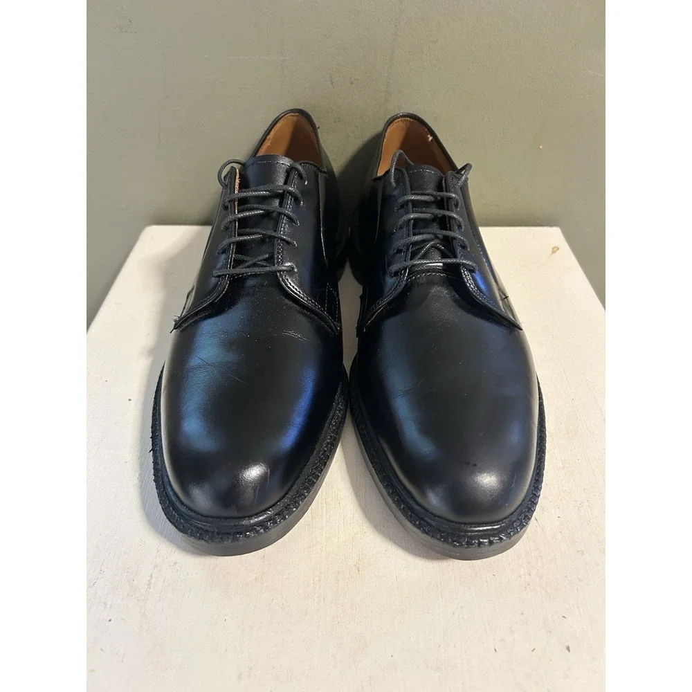 Allen Edmonds Leeds Black Plain Toe Derby Dress Shoes Mens Sz 11D Formal Luxury